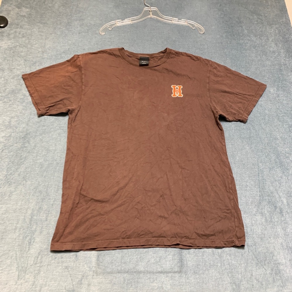 Thrasher Huf Worldwide T Shirt Mens Large Brown Graphic Print Short Sleeve